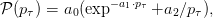                −a1⋅pτ
P (p τ) = a0 (exp     +a2 ∕pτ),
